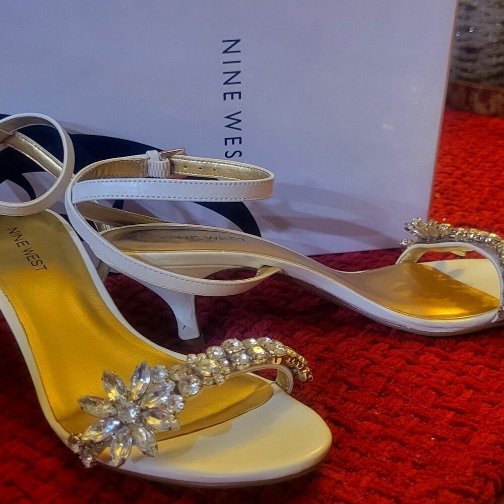 BLING!! Wedding, Prom, Special-Occasion Ankle Strap Heels - Size 7 (Nine West)